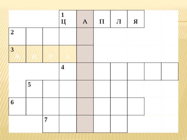 2 3 Д  1 Я  Ж  Ц   Т И   Е  5 А Р 6   Ч  4 А Л О  П  Е  Б  Ф  С  Л А  Р Ь  7 Я  В  П   М Б   О  Я И  Е  Ч К  Т  Н  К   О У  А Г Х 