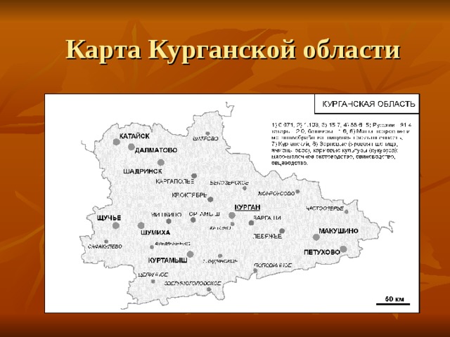  Карта Курганской области 