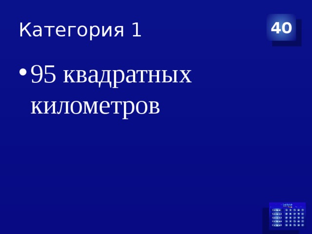 Категория 1 40 95 квадратных километров 
