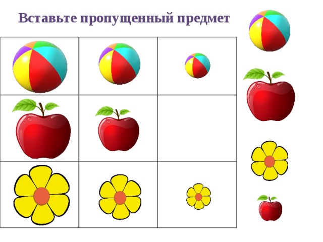 Вставьте пропущенный предмет 