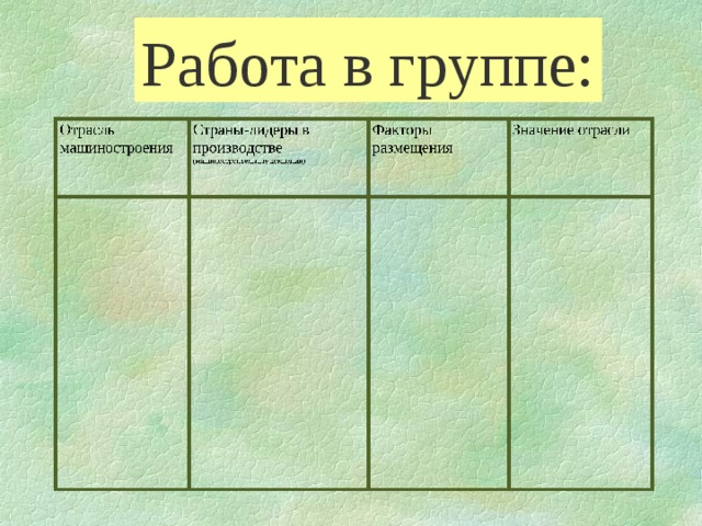 Работа в группе: 