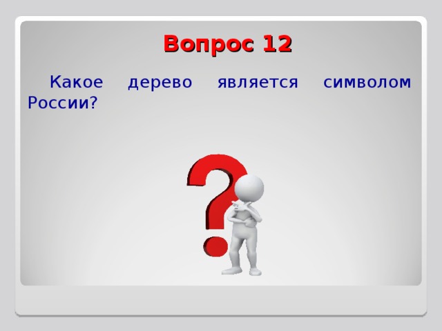 Вопрос 12 Какое дерево является символом России? 
