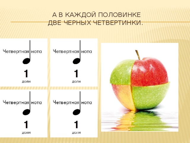 А в каждой половинке  Две черных четвертинки. 