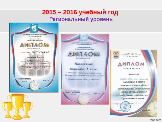2015 – 2016 учебный год  Региональный уровень 