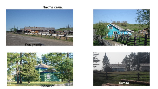 Части села . Пошукшор Кывтыд Катыд Вӧлӧсьт 