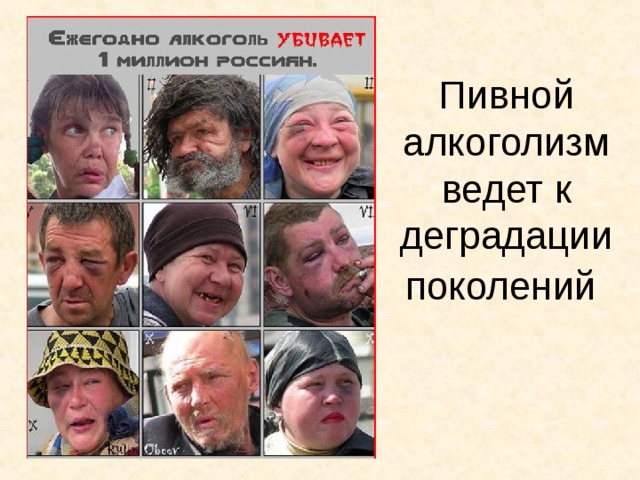 Пивной алкоголизм ведет к деградации поколений  