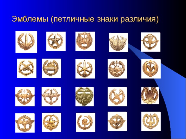 Эмблемы (петличные знаки различия) 