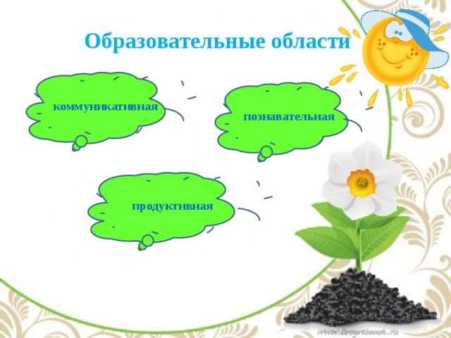 Образовательные области   коммуникативная познавательная продуктивная 