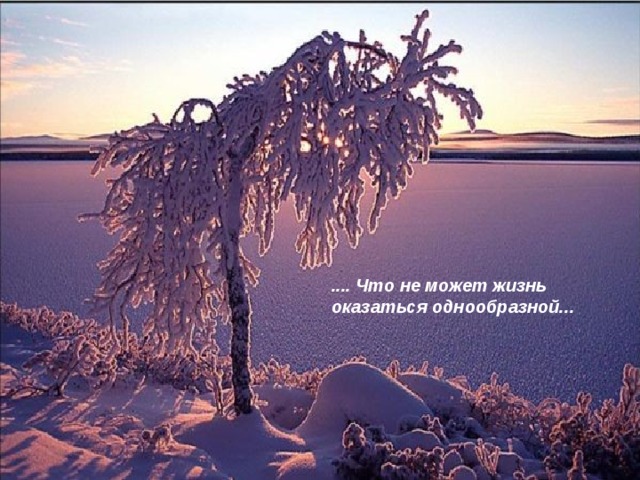 .... Что не может жизнь оказаться однообразной... 