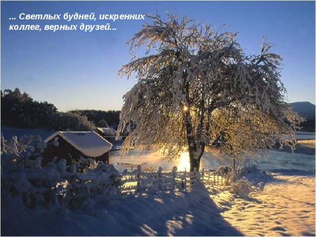 ... Светлых будней, искренних коллег, верных друзей... 