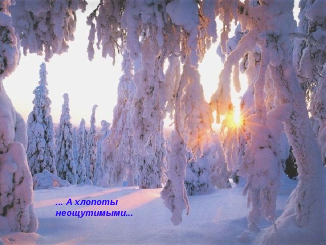 ... А хлопоты неощутимыми... 