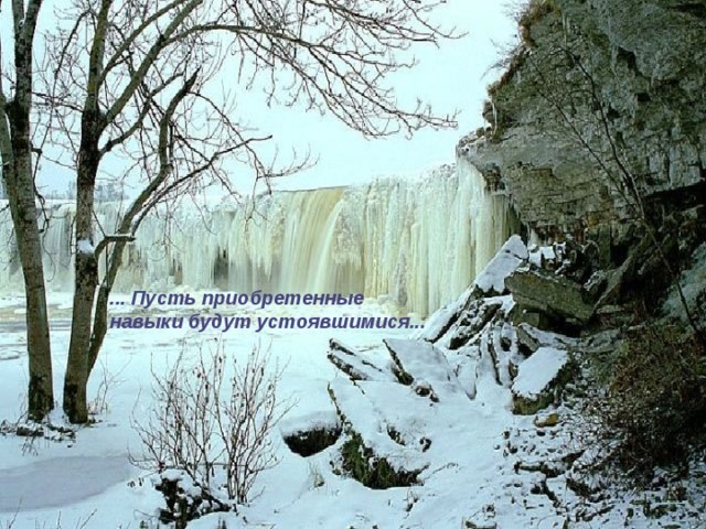 ... Пусть приобретенные навыки будут устоявшимися... 