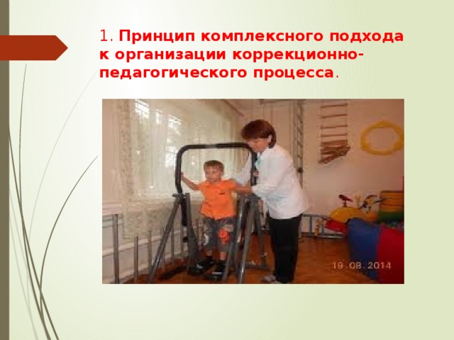 1.  Принцип комплексного подхода к организации коррекционно-педагогического процесса . 