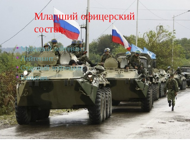 Младший офицерский состав. Младший лейтенант . Лейтенант . Старший лейтенант . Капитан . 