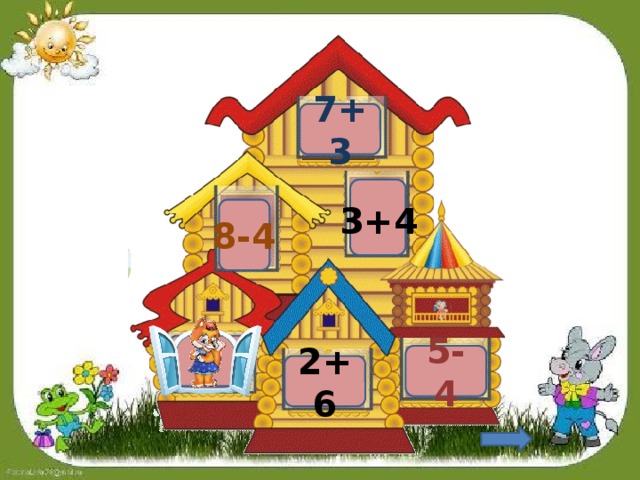7+3 3+4 8-4 5 5-4 2+6 