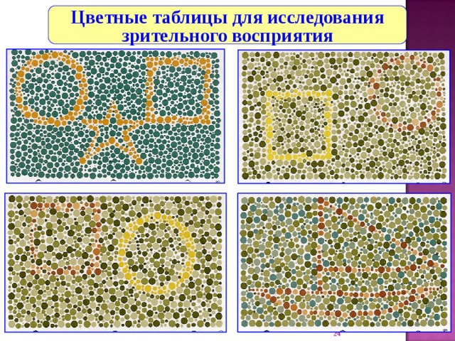 Цветные таблицы для исследования зрительного восприятия 22 