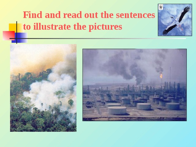 Find and read out the sentences to illustrate the pictures 