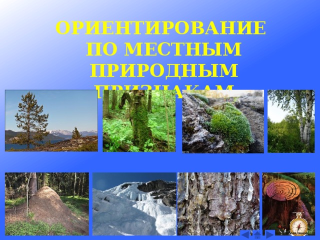 ОРИЕНТИРОВАНИЕ ПО МЕСТНЫМ ПРИРОДНЫМ ПРИЗНАКАМ На оглавление  