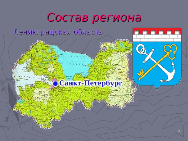 Состав региона Ленинградская область  