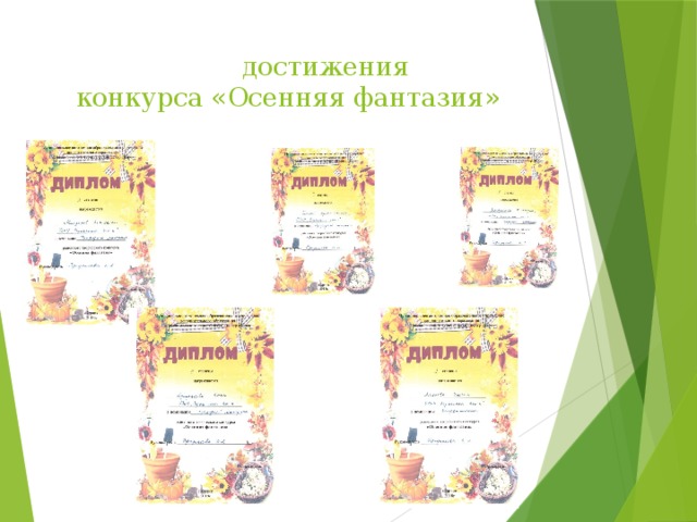  достижения  конкурса «Осенняя фантазия»   