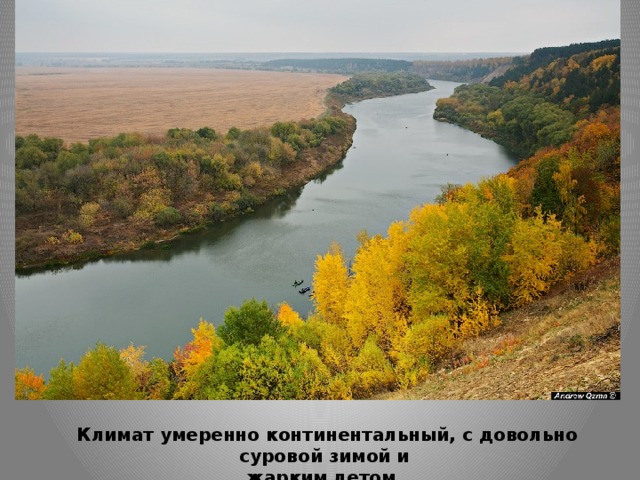 Климат умеренно континентальный, с довольно суровой зимой и жарким летом. 