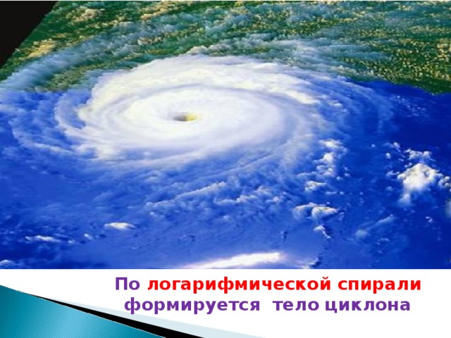 По логарифмической спирали формируется тело циклона 
