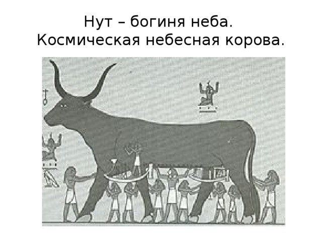 Нут – богиня неба.  Космическая небесная корова. 