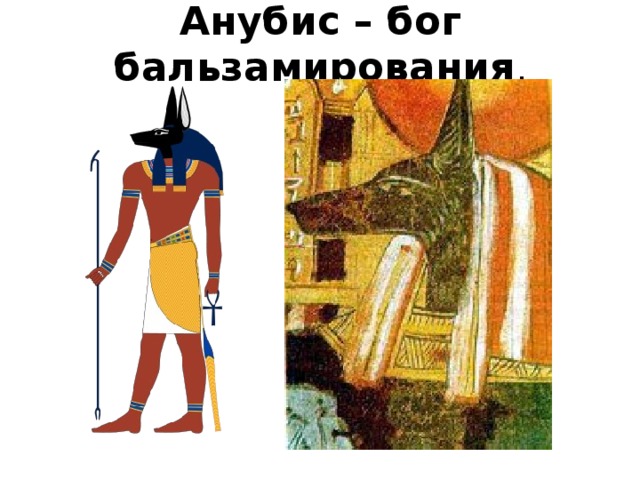 Анубис – бог бальзамирования . 