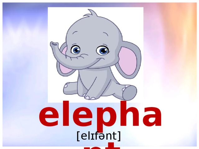 elephant [elɪfənt] 