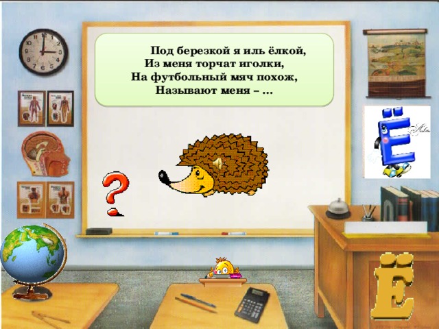  Под березкой я иль ёлкой,  Из меня торчат иголки,  На футбольный мяч похож,  Называют меня – … 