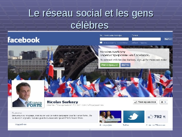 Le réseau social et les gens célèbres  
