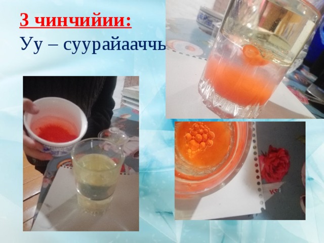3 чинчийии:  Уу – суурайааччы 