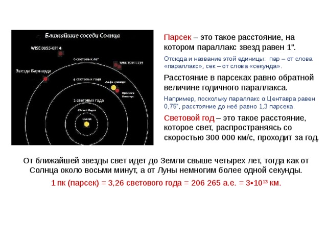 Парсек – это такое расстояние, на котором параллакс звезд равен 1