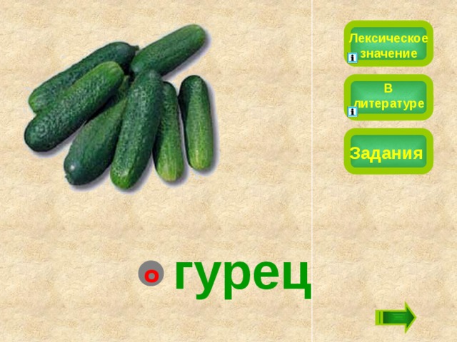 Лексическое значение В литературе Задания    гурец о 