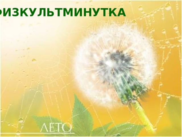 ФИЗКУЛЬТМИНУТКА