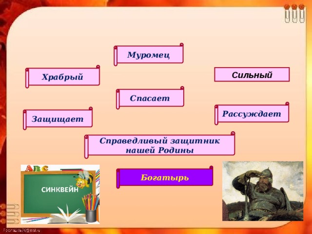 Муромец Храбрый Сильный Спасает Рассуждает Защищает Справедливый защитник нашей Родины Богатырь 