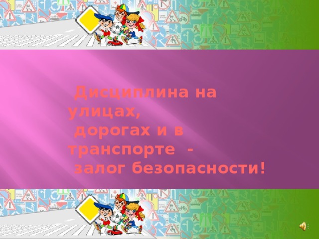  Дисциплина на улицах,  дорогах и в транспорте -  залог безопасности! 