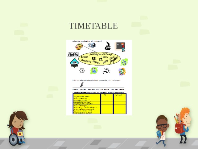 TIMETABLE 