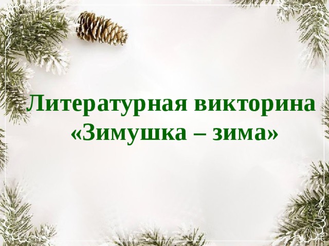 Литературная викторина «Зимушка – зима» 