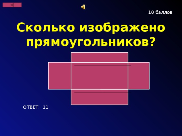 10 баллов Сколько изображено прямоугольников? ОТВЕТ: 11