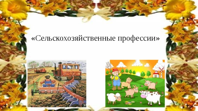 «Сельскохозяйственные профессии» 