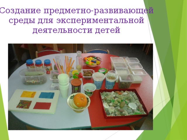 Создание предметно-развивающей среды для экспериментальной деятельности детей 