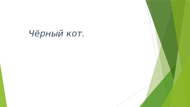 Чёрный кот. 