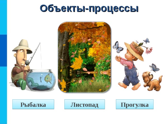 Объекты-процессы Рыбалка Листопад Прогулка  