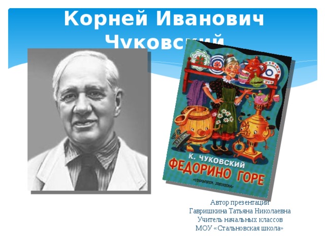 Корней Иванович Чуковский Автор презентации Гавришкина Татьяна Николаевна Учитель начальных классов МОУ «Стальновская школа»  