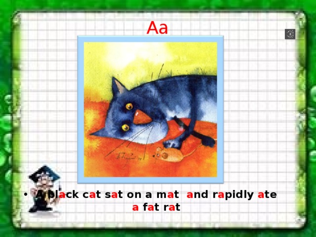 Aa A bl a ck c a t s a t on a m a t а nd r a pidly a te a f a t r a t 