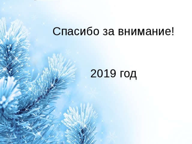 Спасибо за внимание!    2019 год 