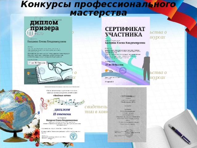 Конкурсы профессионального мастерства скан свидетельства о участии в конкурсах скан свидетельства о участии в конкурсах скан свидетельства о участии в конкурсах скан свидетельства о участии в конкурсах скан свидетельства о участии в конкурсах 