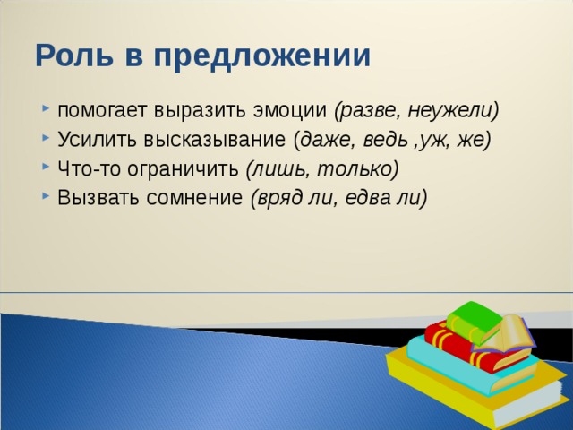 Роль в предложении