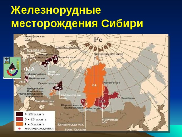 Железнорудные месторождения Сибири КМА 